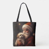 Maltees met sinterklaas feestelijke kerst tote bag (Achterkant)