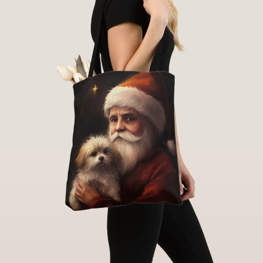 Maltees met sinterklaas feestelijke kerst tote bag (Dichtbij)