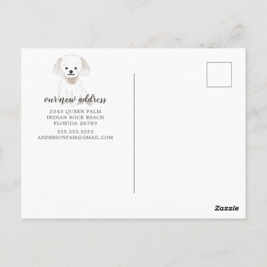 Maltees Moving Announcement Briefkaart (Achterkant)