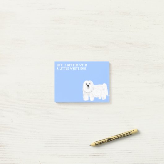 Maltees of Coton de Tulear Little White Dog Post-it® Notes (Op bureau)