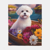 Maltees op een peddel: Een Schilderachtig avontuur Fleece Deken (Voorkant)