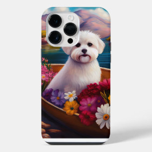 Maltees op een peddel: Een Schilderachtig avontuur iPhone 14 Pro Max Hoesje
