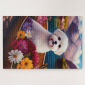 Maltees op een peddel: Een Schilderachtig avontuur Legpuzzel (Horizontaal)