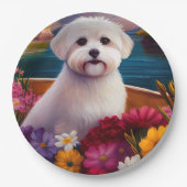 Maltees op een peddel: Een Schilderachtig avontuur Papieren Bordje (Voorkant)