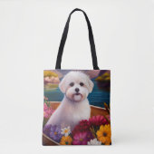 Maltees op een peddel: Een Schilderachtig avontuur Tote Bag (Voorkant)