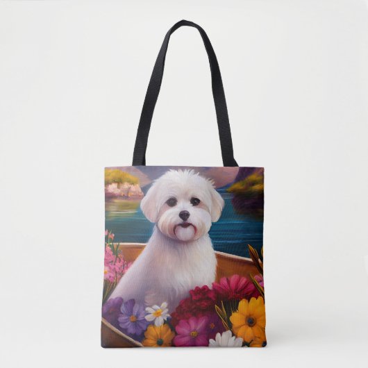 Maltees op een peddel: Een Schilderachtig avontuur Tote Bag (Voorkant)
