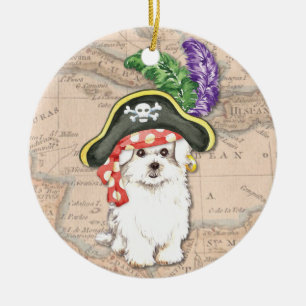 Maltees Pirate Keramisch Ornament