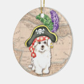 Maltees Pirate Keramisch Ornament (Links)