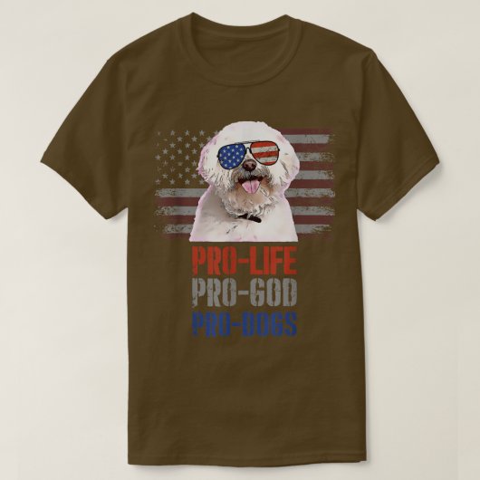 Maltees Pro Life Pro God Pro Dogs T-Shirt (Design voorkant)