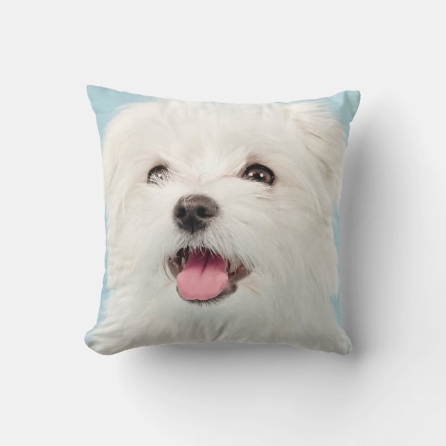 Maltees Puppy Pillow Kussen (Voorkant)