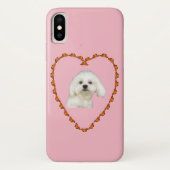 Maltees puppy portret in hartroze Case-Mate iPhone case (Achterkant)