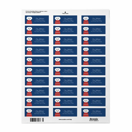 Maltees retouradreslabel etiket (Full Sheet)