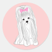 Maltees Ronde Sticker (Voorkant)