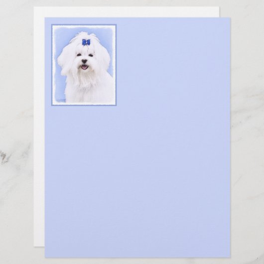 Maltees schilderen - Kute Original Dog Art (Voorkant / Achterkant)