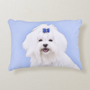 Maltees schilderen - Kute Original Dog Art Accent Kussen