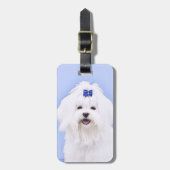 Maltees schilderen - Kute Original Dog Art Bagagelabel (Voorkant verticaal)