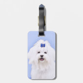 Maltees schilderen - Kute Original Dog Art Bagagelabel (Achterkant verticaal)