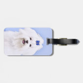 Maltees schilderen - Kute Original Dog Art Bagagelabel (Achterkant horizontaal)
