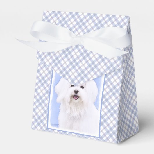 Maltees schilderen - Kute Original Dog Art Bedankdoosjes (Voorkant Zijde)