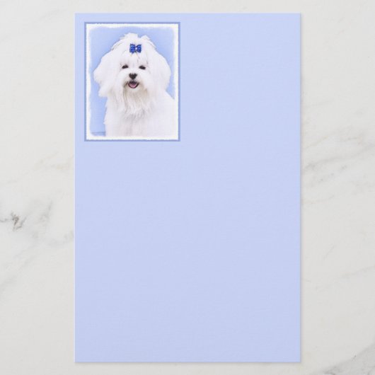 Maltees schilderen - Kute Original Dog Art Briefpapier (Voorkant)
