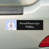 Maltees schilderen - Kute Original Dog Art Bumpersticker (Op auto)