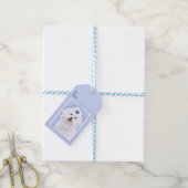 Maltees schilderen - Kute Original Dog Art Cadeaulabel (Met Touw)
