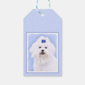 Maltees schilderen - Kute Original Dog Art Cadeaulabel (Achterkant)