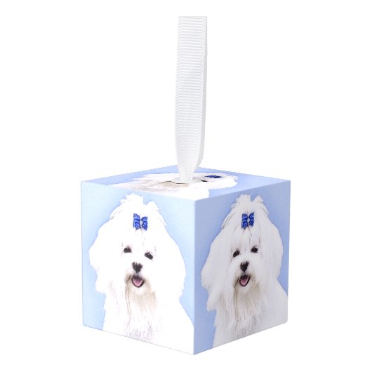 Maltees schilderen - Kute Original Dog Art Decoratie (Voorkant hoekig)