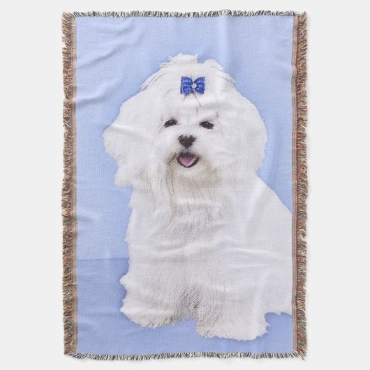 Maltees schilderen - Kute Original Dog Art Deken (Voorkant Verticaal)