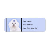 Maltees schilderen - Kute Original Dog Art Etiket (Voorkant)