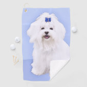 Maltees schilderen - Kute Original Dog Art Golfhanddoek (Insitu)