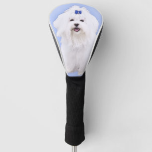 Maltees schilderen - Kute Original Dog Art Golfheadcover