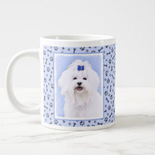 Maltees schilderen - Kute Original Dog Art Grote Koffiekop