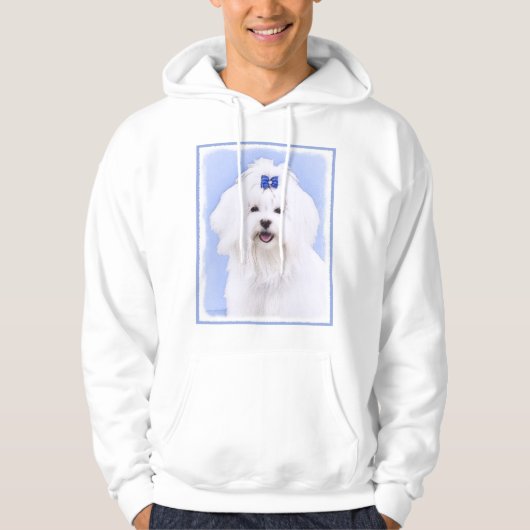 Maltees schilderen - Kute Original Dog Art Hoodie (Voorkant)