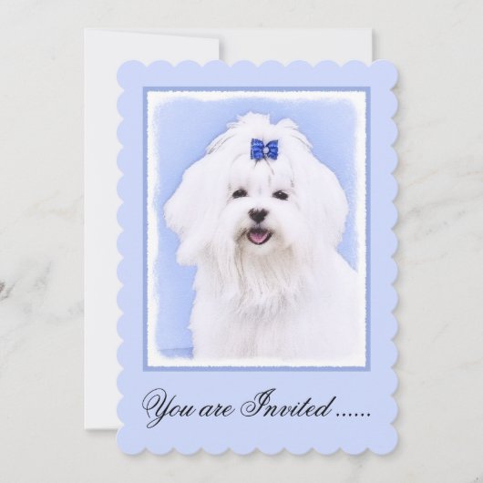 Maltees schilderen - Kute Original Dog Art Kaart (Voorkant)
