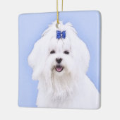Maltees schilderen - Kute Original Dog Art Keramisch Ornament (Links)