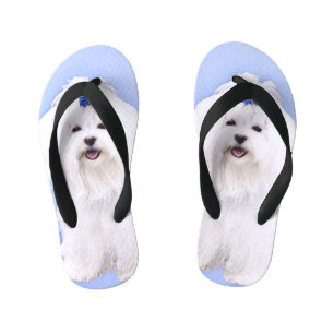 Maltees schilderen - Kute Original Dog Art Kinder Teenslippers