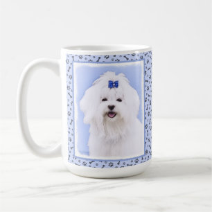 Maltees schilderen - Kute Original Dog Art Koffiemok
