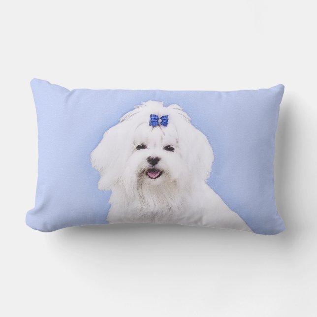 Maltees schilderen - Kute Original Dog Art Kussen (Voorkant)