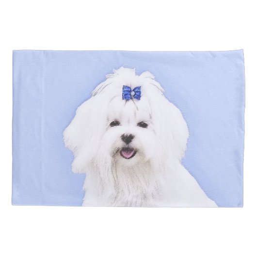 Maltees schilderen - Kute Original Dog Art Kussensloop (Achterkant)
