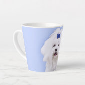 Maltees schilderen - Kute Original Dog Art Latte Mok (Linkerhoek)