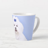 Maltees schilderen - Kute Original Dog Art Latte Mok (Rechterhoek)