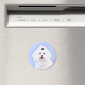 Maltees schilderen - Kute Original Dog Art Magneet (Insitu (Vaatwasser))