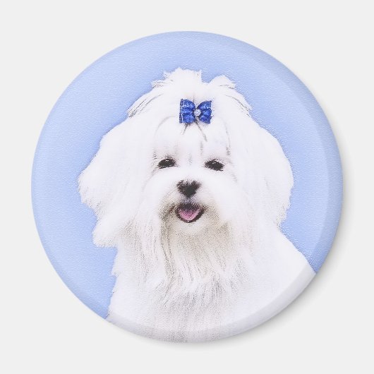 Maltees schilderen - Kute Original Dog Art Magneet (Voorkant)