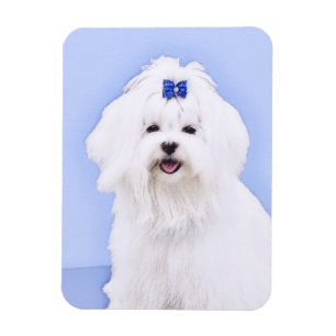 Maltees schilderen - Kute Original Dog Art Magneet