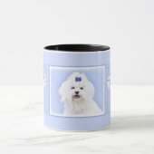 Maltees schilderen - Kute Original Dog Art Mok (Midden)