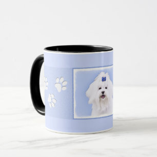 Maltees schilderen - Kute Original Dog Art Mok