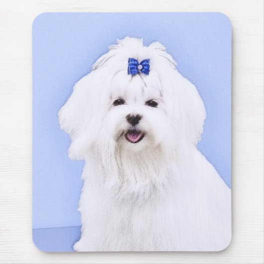Maltees schilderen - Kute Original Dog Art Muismat (Voorkant)