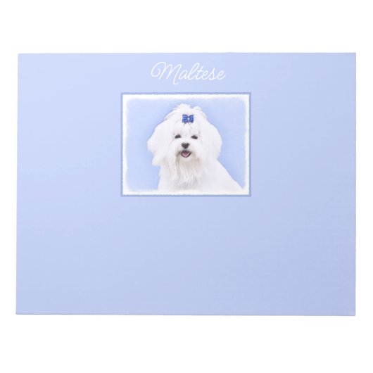 Maltees schilderen - Kute Original Dog Art Notepad Notitieblok (Voorkant)