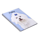 Maltees schilderen - Kute Original Dog Art Notitieboek (Rechterzijde)